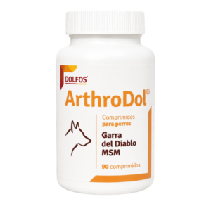 Dolfos ArthroDol, suplemento nutricional para perros y gatos formulado para contribuir al mantenimiento de las articulaciones, el cartílago y la movilidad, aportando nutrientes esenciales para favorecer la salud articular y el bienestar diario.