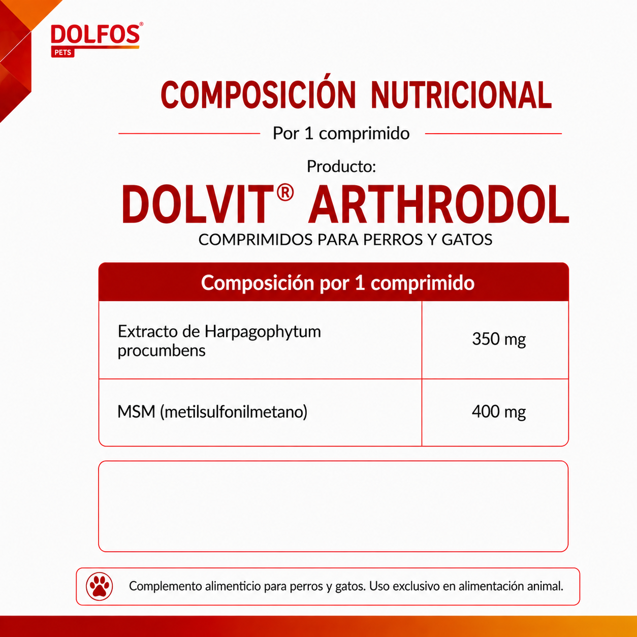 Dolfos ArthroDol. Cuidado Articular para Perros y Gatos con MSN - Imagen 4