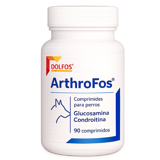 Dolfos ArthroFos, suplemento nutricional para perros y gatos formulado para contribuir al mantenimiento de las articulaciones, el cartílago y la movilidad, aportando nutrientes esenciales para favorecer la salud articular y el bienestar diario.