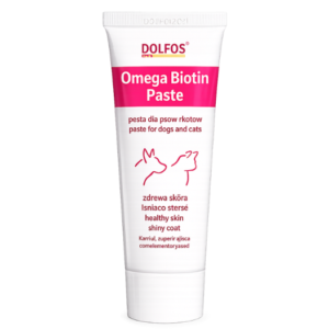 Dolfos Biotin Paste, pasta complementaria para perros y gatos con biotina, vitaminas y nutrientes esenciales, formulada para favorecer la salud de la piel, fortalecer el pelaje y mantener un pelo brillante, fuerte y saludable.