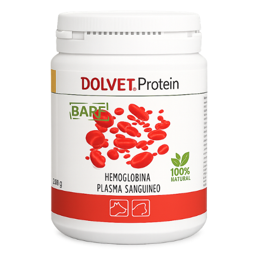 Dolfos Dolvet Protein, suplemento de proteína animal para perros y gatos con hemoglobina y plasma sanguíneo deshidratado, con un 89% de proteína, ideal para complementar dietas BARF.