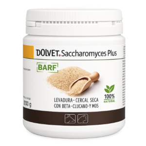 Dolfos Dolvet Saccharomyces Plus, levadura de cerveza para perros y gatos con beta-glucanos y mananooligosacáridos, que favorece las defensas, la digestión y la salud de piel y pelaje.