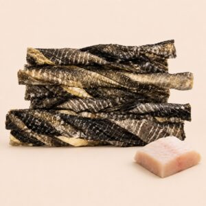 Trenzas de piel de bacalao.