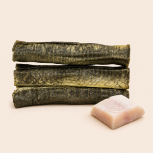 Tiras de piel de bacalao.