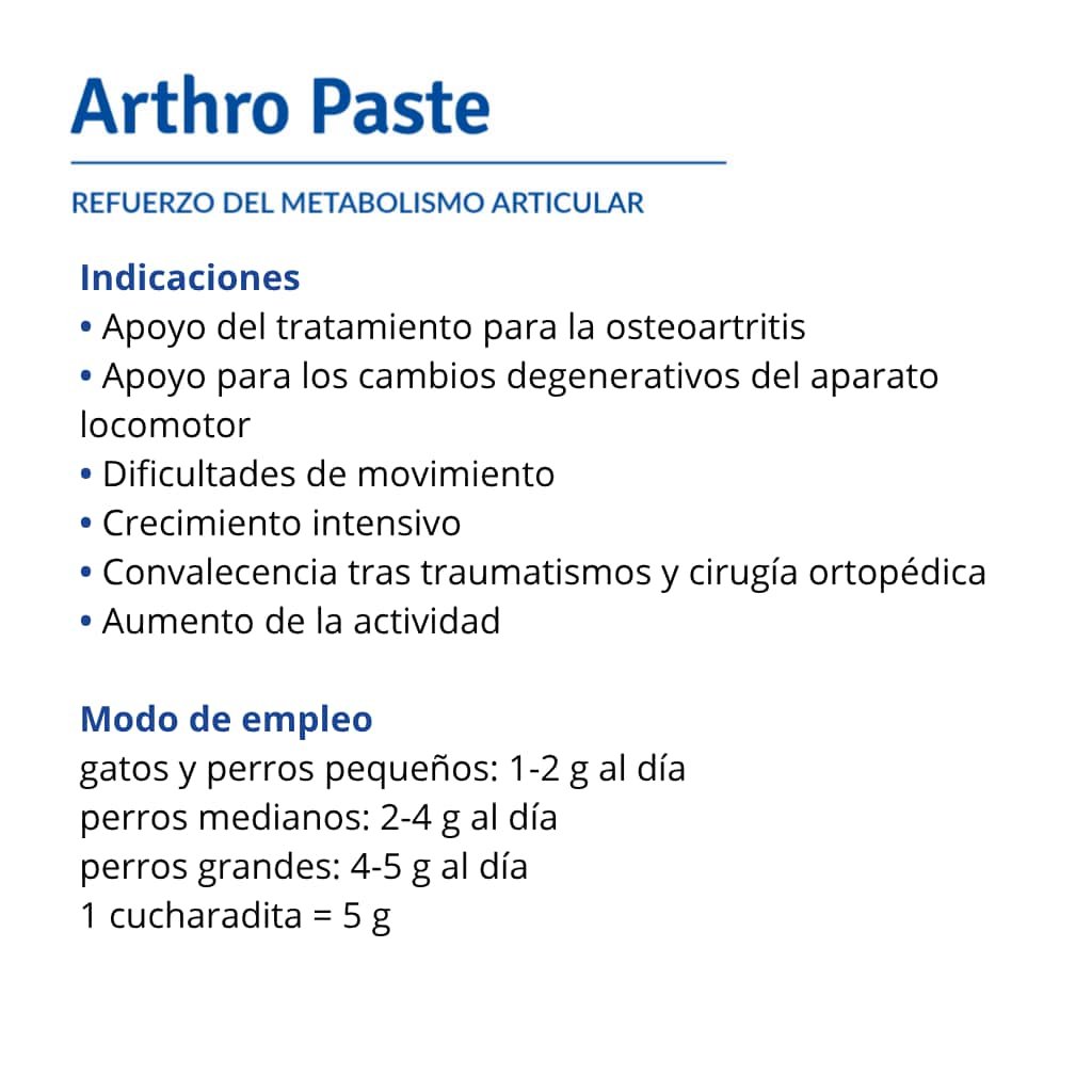 Modo de empleo de Arthro Paste Dolfos para perros y gatos