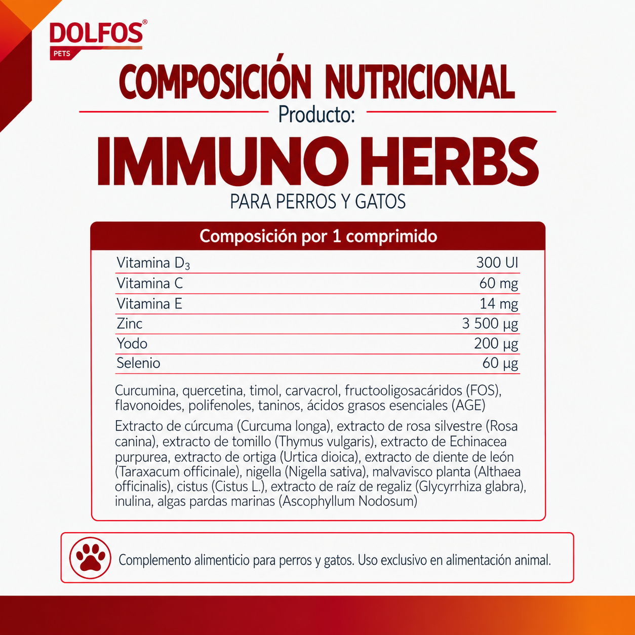 Immuno Herbs Dolfos para Perros | Suplemento para las Defensas - Imagen 3