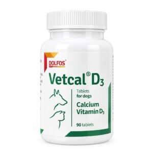 Vetcal D3 de Dolfos, suplemento de calcio y vitamina D3 para complementar la alimentación de perros.