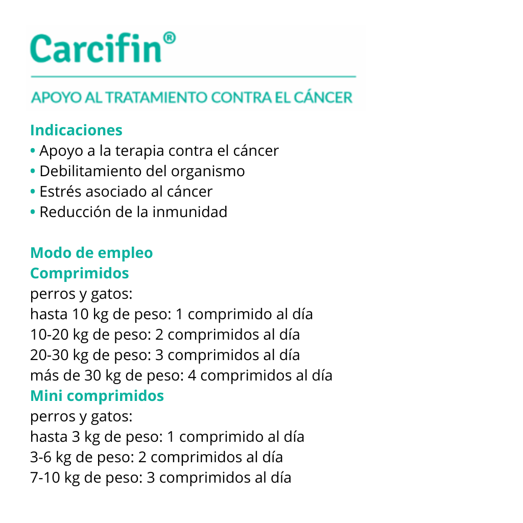 Carcifin Dolfos con HMB CLA quercetina y antioxidantes para perros y gatos