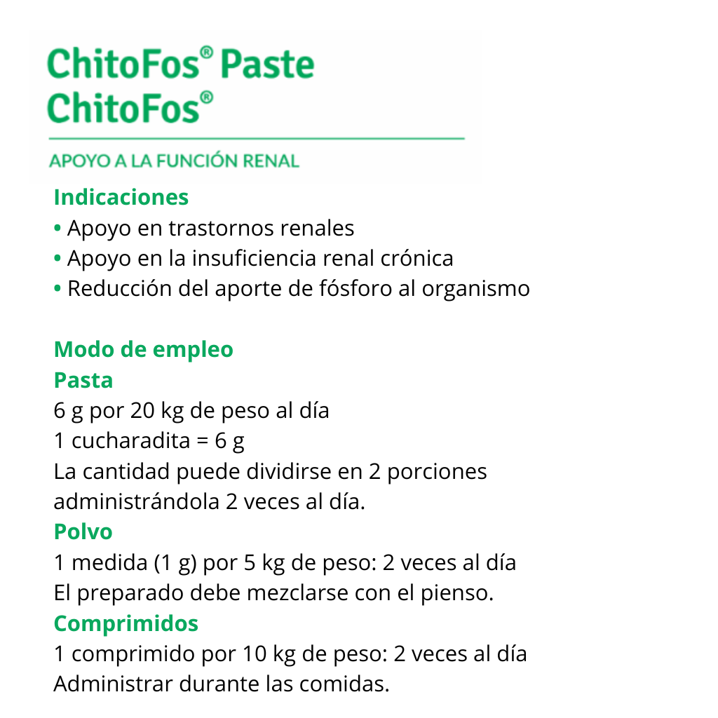 Dolfos ChitoFos complemento nutricional renal para perros y gatos